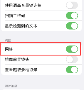 理塘苹果手机维修网点分享iPhone如何开启九宫格构图功能 